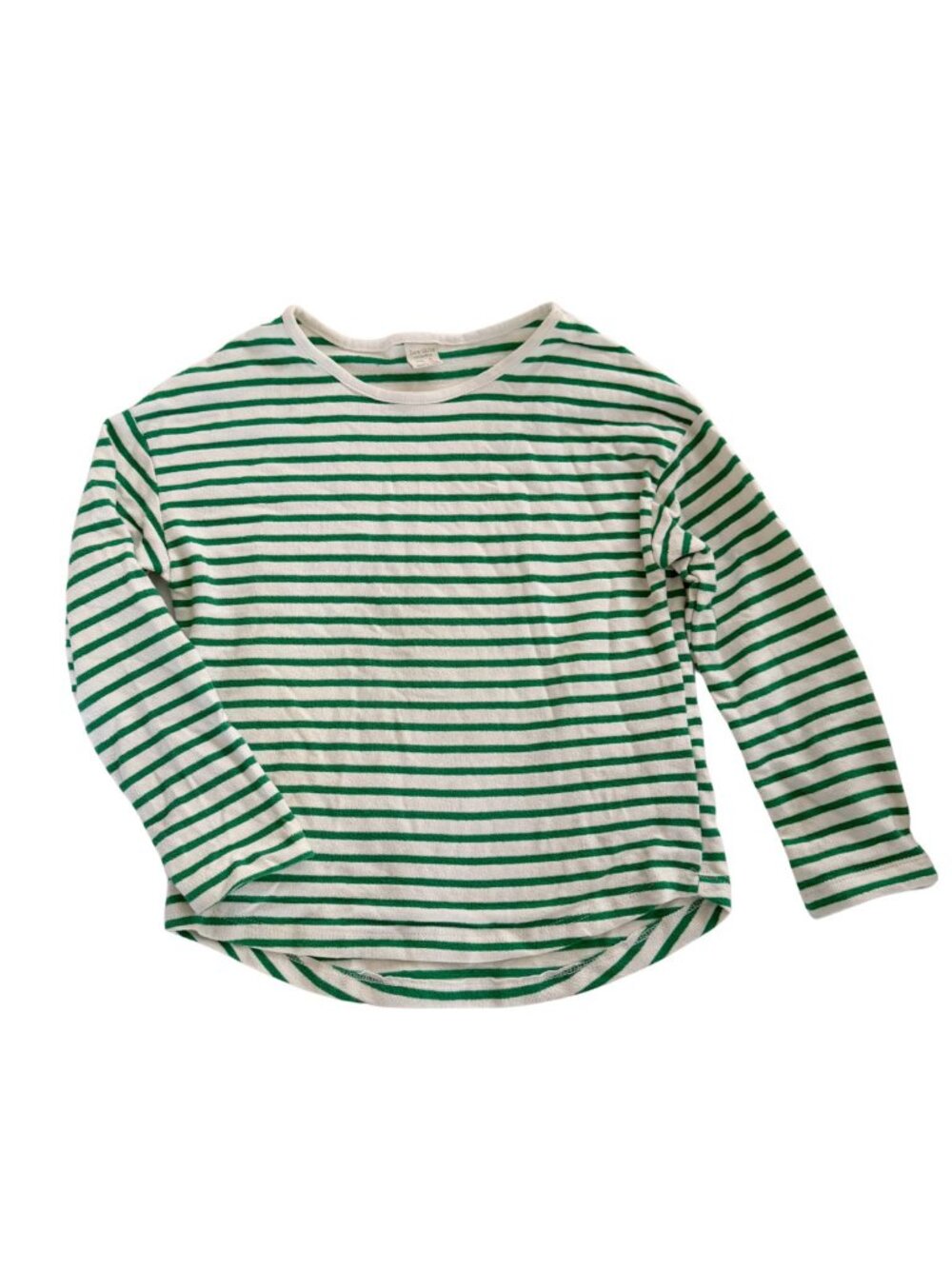Zara Kids Green and White Striped Long Sleeve T-Shirt